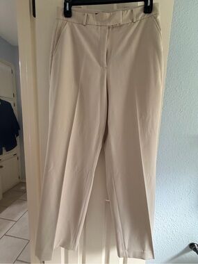 White House Black Market Cream Curvy Fit Wide Leg Trouser Pants Size 12